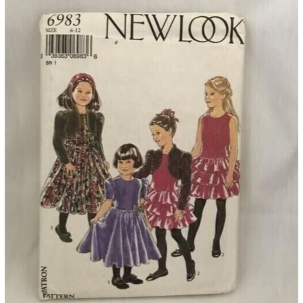 #6983 New Look girls party dress sewing pattern size 6-12